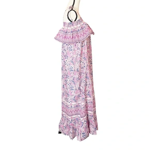 NWT Antik Batik Helene Cotton Long Sundress Light Pink Floral Print Size XS - Picture 2 of 15